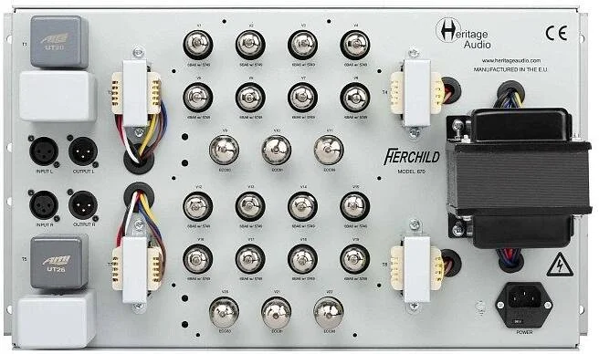 کمپرسور استریو لامپی هریتیج آدیو Herchild 670، طراحی Vari-Mu Fairchild، 22 لامپ، 9 ترانسفورماتور، دو کاناله، حالت LAT/VER، پردازش Mid/Side، مشکی | HERCHILD 670