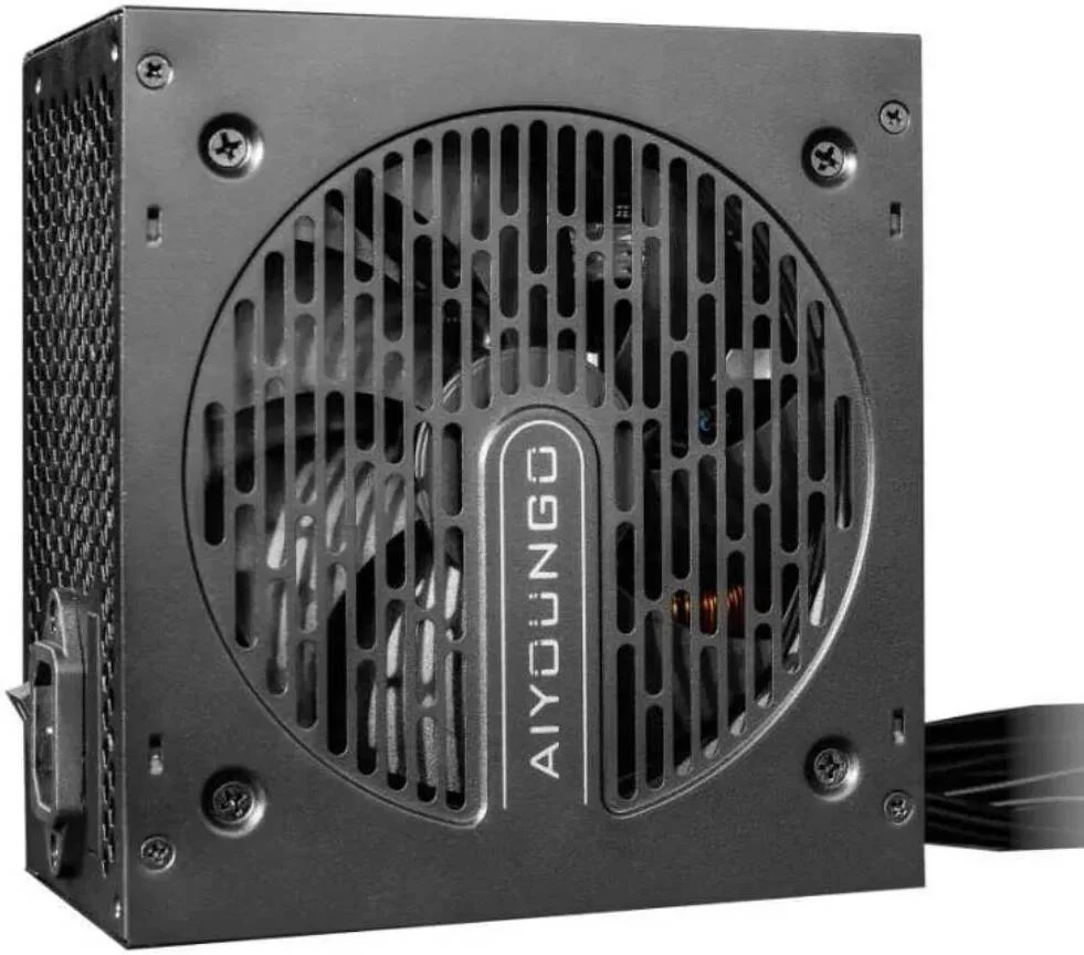 منبع تغذیه غیر ماژولار Aigo AT750، دارای گواهینامه 80 پلاس برنز، توان 750 وات، PFC فعال، خازن های تایوانی 105 درجه، بلبرینگ هیدرولیک، فن 120 میلی متری، مشکی | AT750