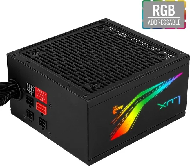 منبع تغذیه ای‌روکول LUX RGB 1000M - APFC 1000W، 80Plus Gold، بازدهی تا 90%+، کانکتور RGB آدرس پذیر 5V+، فن 12cm بی صدا، واحد منبع تغذیه | ACPG-LMK0AKC.11