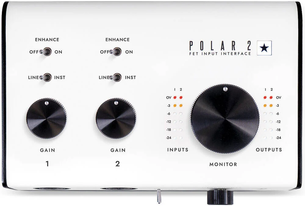 اینترفیس صوتی USB دو کاناله Blackstar Polar 2 برای گیتار و وکال با پری امپ های FET، مدار Enhance، فانتوم پاور 48+ ولت و خروجی های هدفون/لاین، سفید | BA247010-Z اینترفیس صوتی USB دو کاناله Blackstar Polar 2 برای گیتار و وکال با پری امپ های FET، مدار Enhance، فانتوم پاور 48+ ولت و خروجی های هدفون/لاین، سفید | BA247010-Z