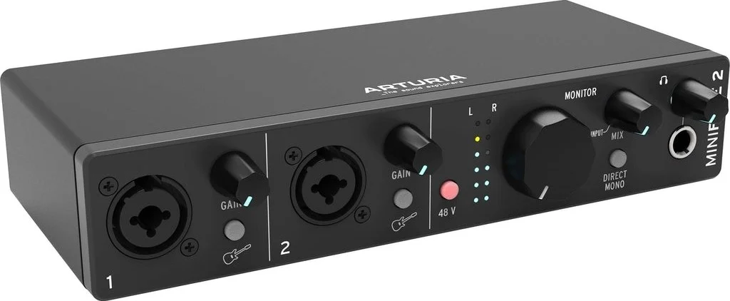 کارت صدای آرتوریا MiniFuse 2 - رابط صوتی و MIDI USB-C با 2 ورودی/2 خروجی، 2 پری امپ، رزولوشن 24 بیت/192 کیلوهرتز، هاب USB، Loopback، مانیتورینگ مستقیم و بسته نرم افزاری پریمیوم، مشکی | MiniFuse 2 Black