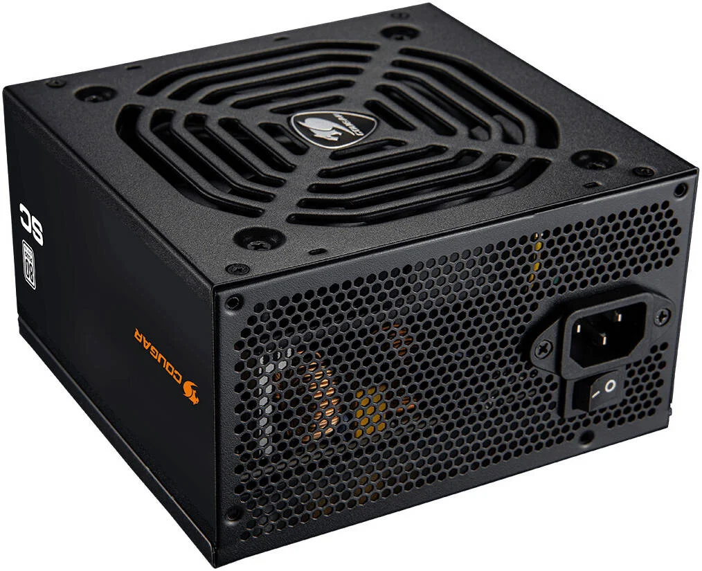 منبع تغذیه 650 واتی Cougar SC، توان 650 وات، بازدهی استاندارد 80 PLUS، فناوری DC-DC، ریل تک +12 ولت با آمپراژ بالا، فن بلبرینگ هیدرولیک بی صدا، محافظت کامل، مشکی | 31SA065003P01