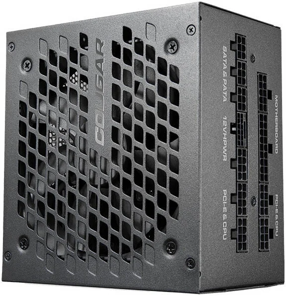 منبع تغذیه کاملاً ماژولار 1000 وات Cougar GEX X2، دارای گواهینامه 80 پلاس گلد، حالت بدون نویز فن، تنظیم منحنی فن، فن HDB بادوام، کانکتور 12VHPWR، مشکی | 31GT100009P01
