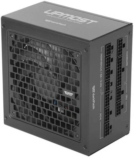 منبع تغذیه 850 واتی دارک فلش مدل Upmost UPT، گواهینامه طلایی، کاملا ماژولار، خازن ژاپنی، حالت Zero RPM، فن بلبرینگی 120 میلی‌متری، استاندارد ATX، خروجی تکی +12 ولت، PFC فعال، مشکی | UPT 850W