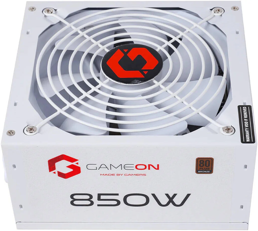 منبع تغذیه گیمینگ 850 وات GAMEON - SPY2 ATX 80 PLUS BRONZE، کاملاً ماژولار، طراحی PCB دوبل، مصرف برق پایین، فرآیند ساخت SMD، محافظت کامل، سفید | GO-SPYATX850W-W