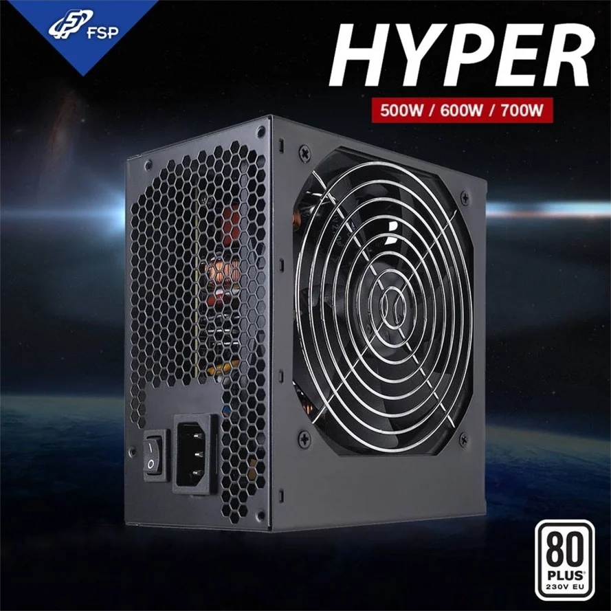 منبع تغذیه 600 واتی FSP HP600S Hyper Standard، فن 120 میلی‌متری، سطح نویز < 19dBA، 200-240Vac، PFC فعال (>0.9 typical) | PPA6003710
