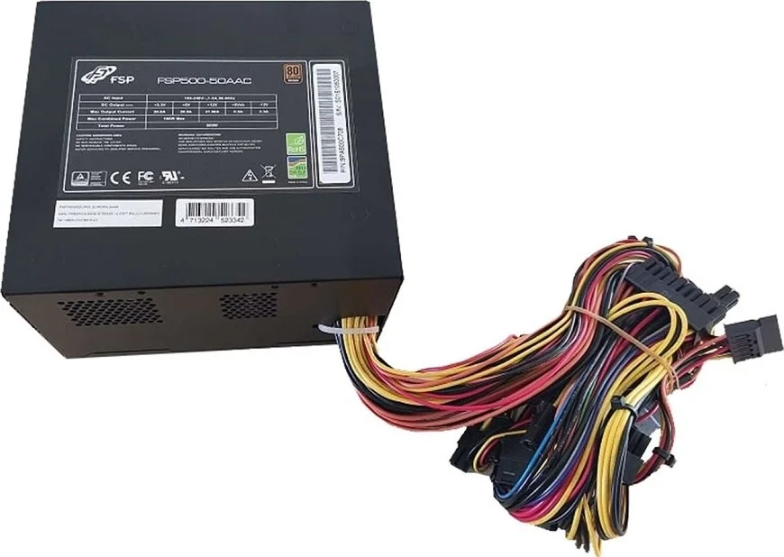 منبع تغذیه 550 واتی FSP HV Pro FSP550-51AAC با گواهینامه 80 Plus Bronze، PFC فعال ≧ 0.9، طراحی تک ریلی +12V، فن 120 میلی متری بی صدا و با عمر طولانی، استاندارد 230V EU | PPA5505403