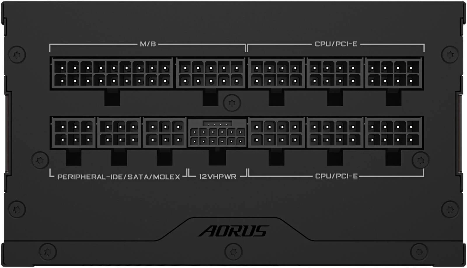 منبع تغذیه 1000 واتی گیگابایت AORUS ELITE P1000W 80+ پلاتینیوم ماژولار PCIe 5.0، توان 1000 وات، بازدهی 80 PLUS پلاتینیوم، فن 120 میلی‌متری Fluid Dynamic Bearing، مشکی | GP-AE1000PM-PG5