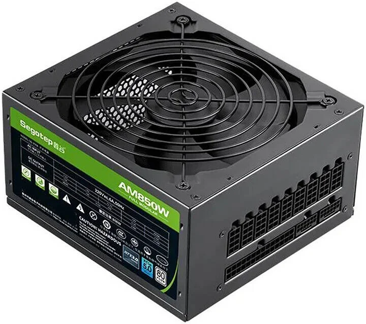 منبع تغذیه کامپیوتر کاملاً ماژولار Segotep AM850W، توان خروجی 850 وات، بازدهی 80 پلاس، فن بلبرینگ دوبل 140 میلیمتری، طراحی هوشمند E-Charge، PFC فعال، پشتیبانی از رابط PCIe 5.0، مشکی | AM850W 1.4 منبع تغذیه کامپیوتر کاملاً ماژولار Segotep AM850W، توان خروجی 850 وات، بازدهی 80 پلاس، فن بلبرینگ دوبل 140 میلیمتری، طراحی هوشمند E-Charge، PFC فعال، پشتیبانی از رابط PCIe 5.0، مشکی | AM850W 1.4