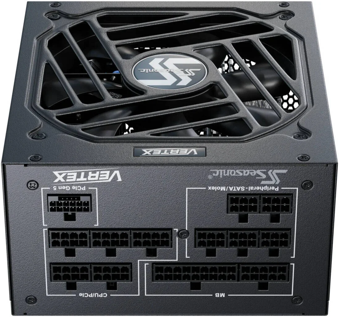 منبع تغذیه کاملاً ماژولار Seasonic VERTEX PX ATX 3.1، توان 850 وات، بازدهی 80 PLUS Platinum، بلبرینگ دینامیکی سیال 135 میلی‌متری، فرم فاکتور ATX/EPS، مشکی | VERTEX PX