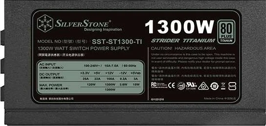 منبع تغذیه 1300 واتی تمام ماژولار ATX سری SilverStone Strider با گواهینامه 80 Plus Titanium مدل SST-ST1300-TI - SST-ST1300-PTS منبع تغذیه 1300 واتی تمام ماژولار ATX سری SilverStone Strider با گواهینامه 80 Plus Titanium مدل SST-ST1300-TI - SST-ST1300-PTS