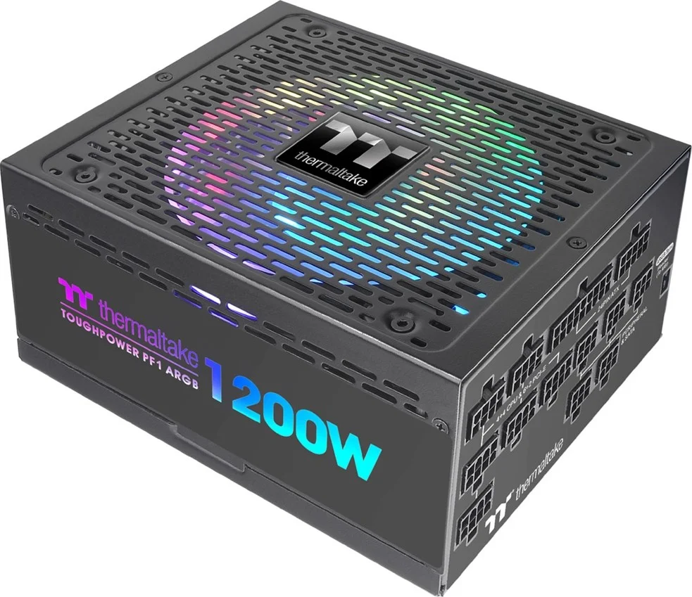 منبع تغذیه 1200 واتی Thermaltake Toughpower PF1، کاملاً ماژولار، 80 پلاس پلاتینیوم، ARGB، PSU، SLI/CrossFire، تک ریل، 100 آمپر، ATX | PS-TPD-1200F3FAPK-1