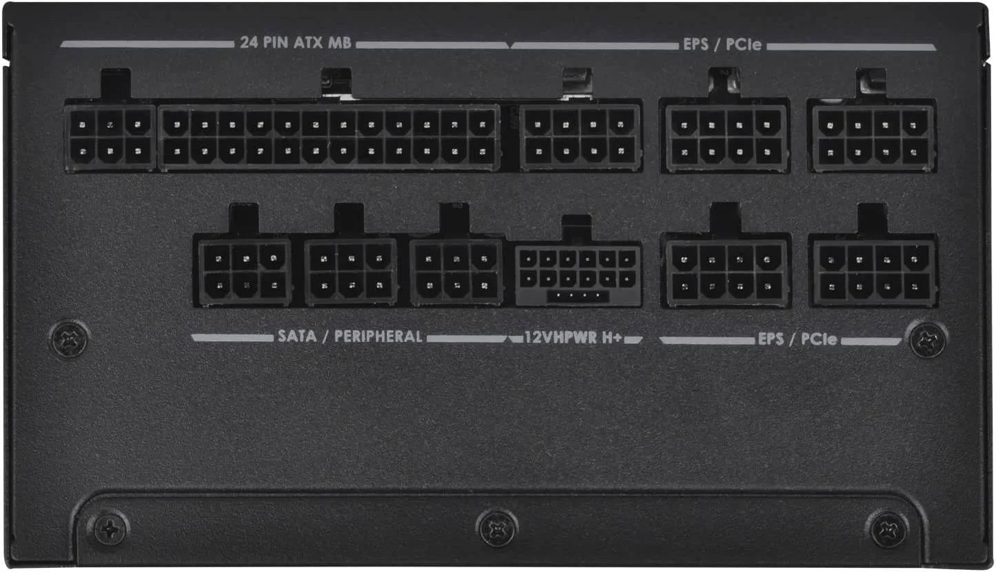 منبع تغذیه ۱۰۰۰ وات سیلوراستون DA1000R کاملاً ماژولار ATX، دارای گواهینامه Cybenetics Gold، کانکتور PCIe Gen5 12VHPWR، فن ۱۳۵ میلی‌متری FDB بی‌صدا، PFC فعال، مشکی | SST-DA1000R-GM
