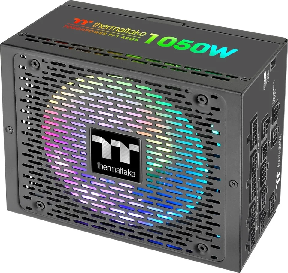 منبع تغذیه 1050 واتی Thermaltake Toughpower PF1، تمام ماژولار 80 Plus Platinum، ARGB، PSU، SLI/CrossFire، تک ریل، 83.3 آمپر، ATX | PS-TPD-1050F3FAPK-1 منبع تغذیه 1050 واتی Thermaltake Toughpower PF1، تمام ماژولار 80 Plus Platinum، ARGB، PSU، SLI/CrossFire، تک ریل، 83.3 آمپر، ATX | PS-TPD-1050F3FAPK-1