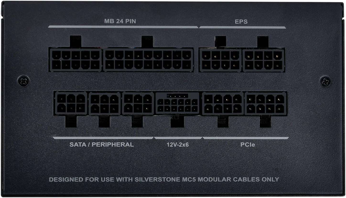 منبع تغذیه 750 وات کاملا ماژولار SilverStone DA750R Gold، دارای گواهینامه 80 PLUS Gold، ATX 3.0 و PCIe 5.0، PFC فعال، فن 120 میلی متری FDB بی صدا، خازن های ژاپنی، مشکی | SST-DA750R-GMA