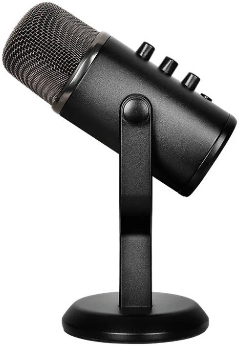 میکروفون استریمینگ MSI Immerse GV60، صدای 4 بیتی، 96 کیلوهرتز، کاردیوئید برای تک نفره، فیگور-8 برای 2 نفر، استریو برای ASMR، جک مانیتورینگ 3.5 میلیمتری با کنترل سطح، مشکی | OS3-XXXX031-000 میکروفون استریمینگ MSI Immerse GV60، صدای 4 بیتی، 96 کیلوهرتز، کاردیوئید برای تک نفره، فیگور-8 برای 2 نفر، استریو برای ASMR، جک مانیتورینگ 3.5 میلیمتری با کنترل سطح، مشکی | OS3-XXXX031-000