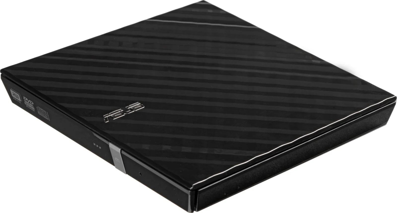 ASUS SDRW-08D2S-U Lite اکسترنال اسلیم دی وی دی رایتر، 8x DVD±R، 6x DVD±R DL، 5x DVD-RAM، USB 2.0، Cyberlink Power2Go، سازگار با ویندوز و مک، مشکی | 90-DQ0435-UA317KZ