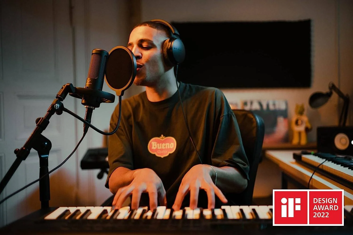 میکروفون کاندنسر سایز 34 میلی متری Beyerdynamic M 90 PRO X با لرزه گیر و پاپ فیلتر، XLR کم نویز (کاردیوید)، مشکی | 718211