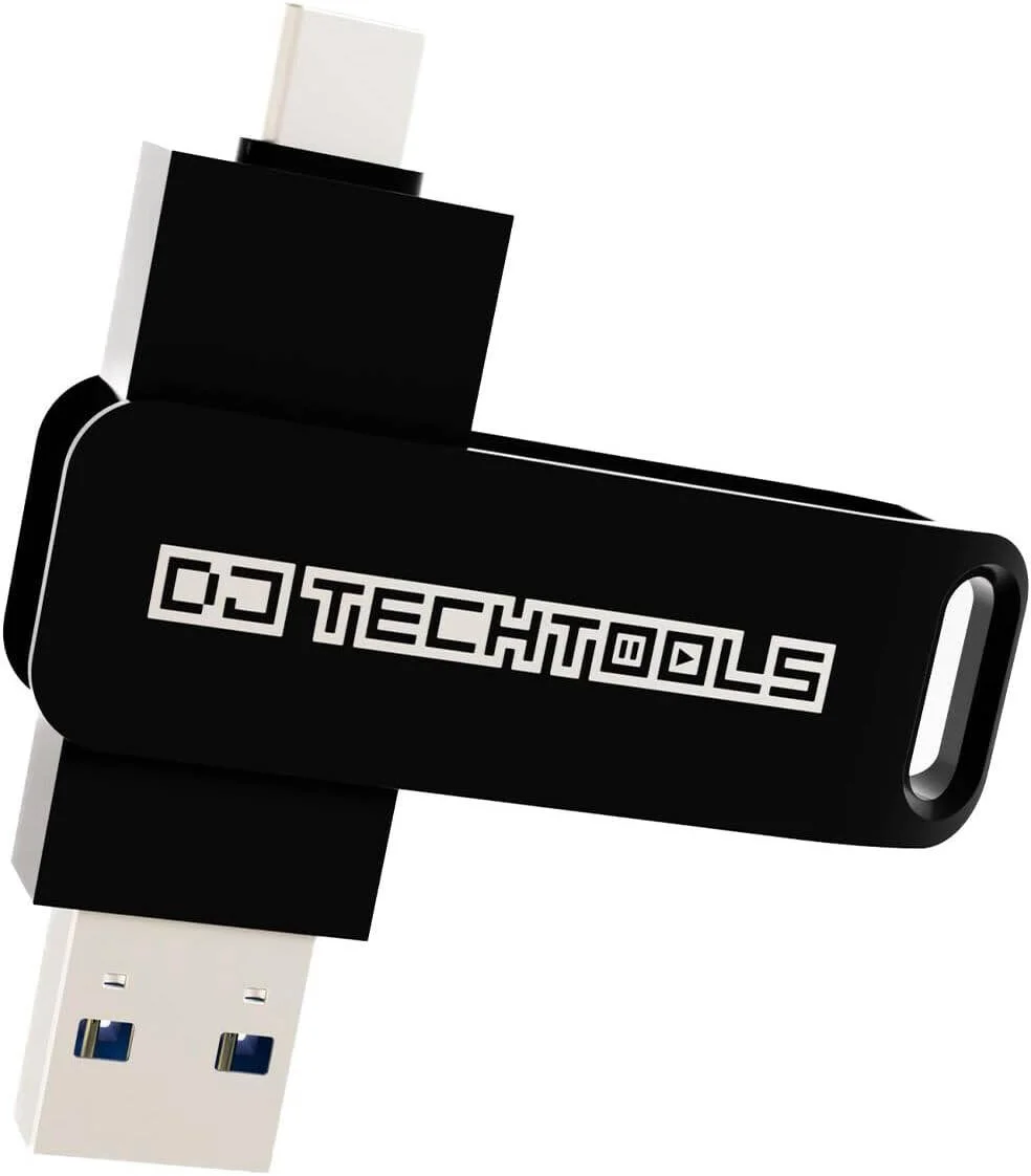 فلش مموری USB Chroma از DJ TechTools، ظرفیت 128 گیگابایت، دارای دو پورت پرسرعت USB Type-A و USB 3.2 Type-C، سرعت همگام سازی 113.33 مگابایت بر ثانیه، سرعت انتقال فوق العاده سریع، مشکی | 850007367923
