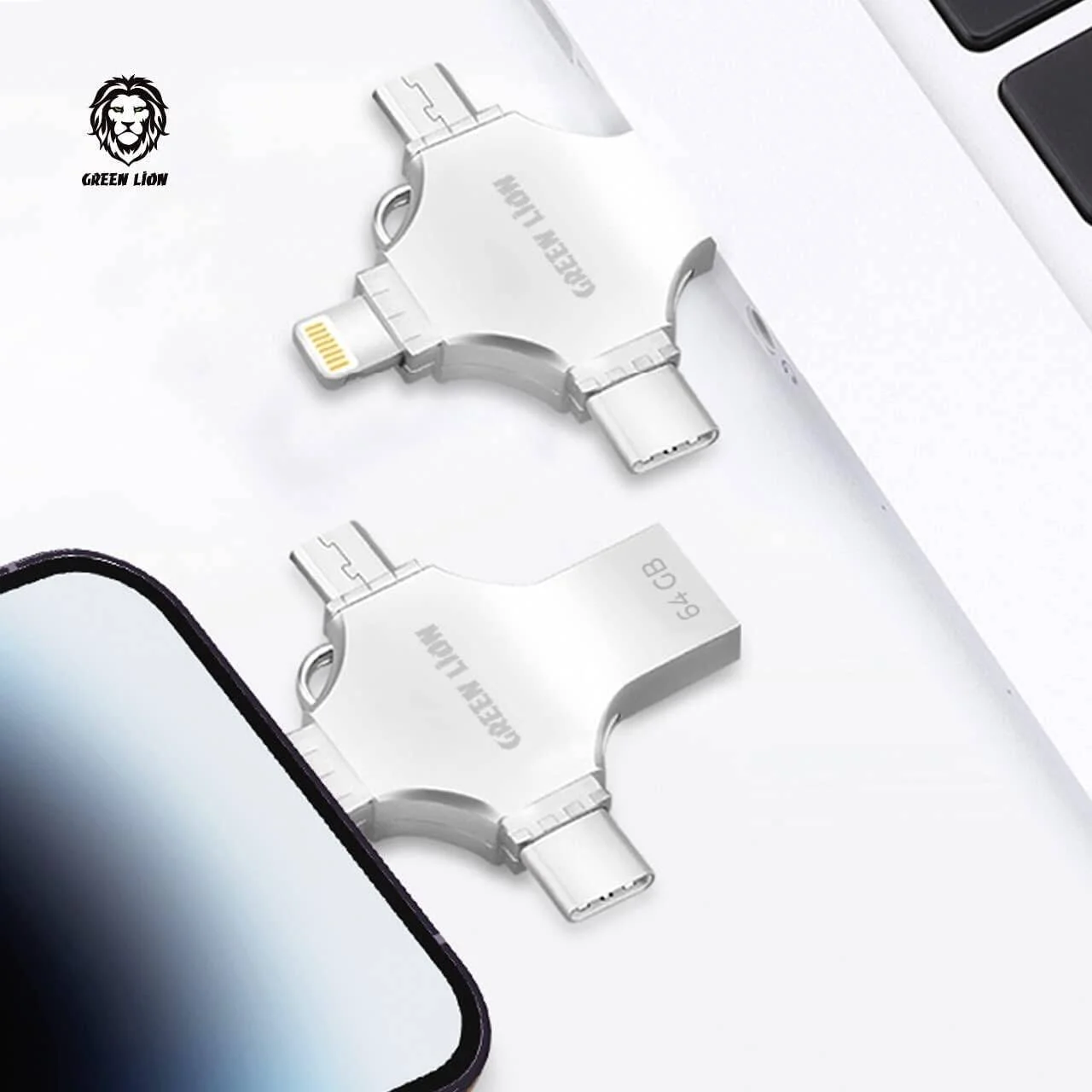 فلش مموری USB یونیورسال 4 در 1 گرین لاین (128 گیگابایت) فلش مموری USB یونیورسال 4 در 1 گرین لاین (128 گیگابایت)