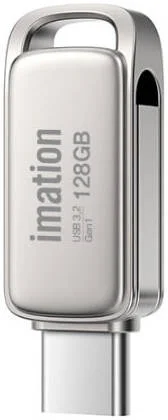 فلش مموری USB 3.2 Gen1 Z1 OTG ایمیشن، سرعت خواندن 100 مگابایت بر ثانیه، رابط دوگانه USB C و USB A، ظرفیت 128 گیگابایت، نیکل مرواریدی | Z1