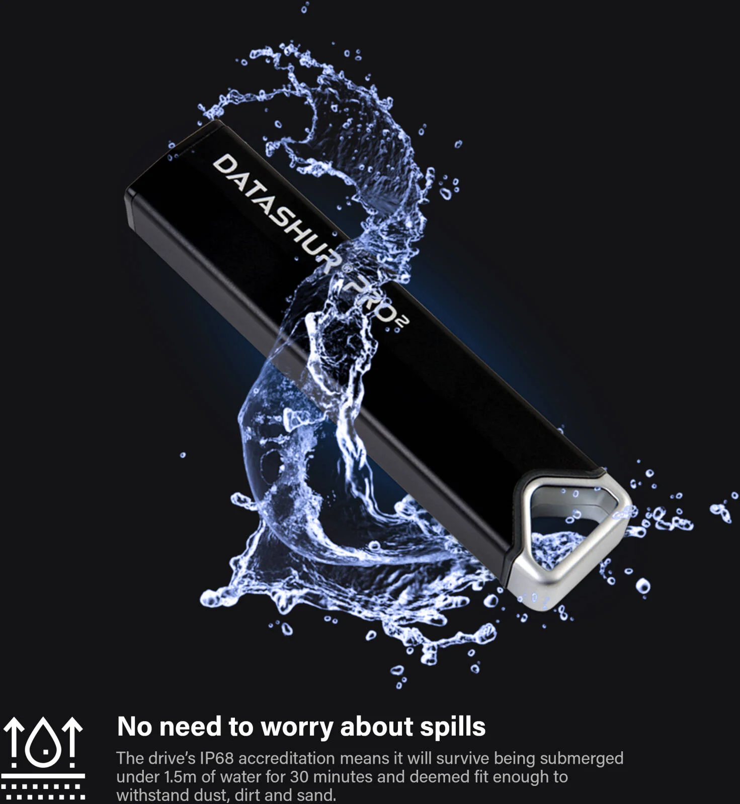 فلش مموری رمزگذاری شده iStorage datAshur PRO2 USB 3.2، ظرفیت 128 گیگابایت، رمزگذاری سخت افزاری AES-XTS 256 بیتی، احراز هویت PIN، دارای گواهی FIPS 140-2 Level 3، ضد آب IP68 | datAshur-PRO2-128 فلش مموری رمزگذاری شده iStorage datAshur PRO2 USB 3.2، ظرفیت 128 گیگابایت، رمزگذاری سخت افزاری AES-XTS 256 بیتی، احراز هویت PIN، دارای گواهی FIPS 140-2 Level 3، ضد آب IP68 | datAshur-PRO2-128