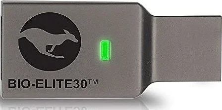 فلش درایو امن کانگورو Defender BioElite30 با ظرفیت 32 گیگابایت - دارای قفل اثر انگشت، آنتی ویروس داخلی، رمزگذاری AES 256 بیتی درجه نظامی، محافظت از داده ها با مدیریت رمز عبور | KDBE30-32G