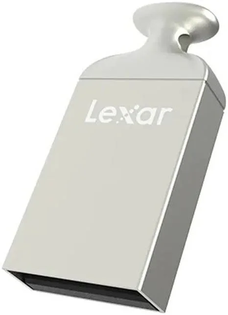 فلش مموری USB لکسار JumpDrive M22، دارای سوراخ جاکلیدی، ظرفیت 64 گیگابایت، نسخه USB 2.0، طراحی جمع و جور، سازگار با PC و Mac، بدنه فلزی، نقره ای | LJDM022064G-BNJNG