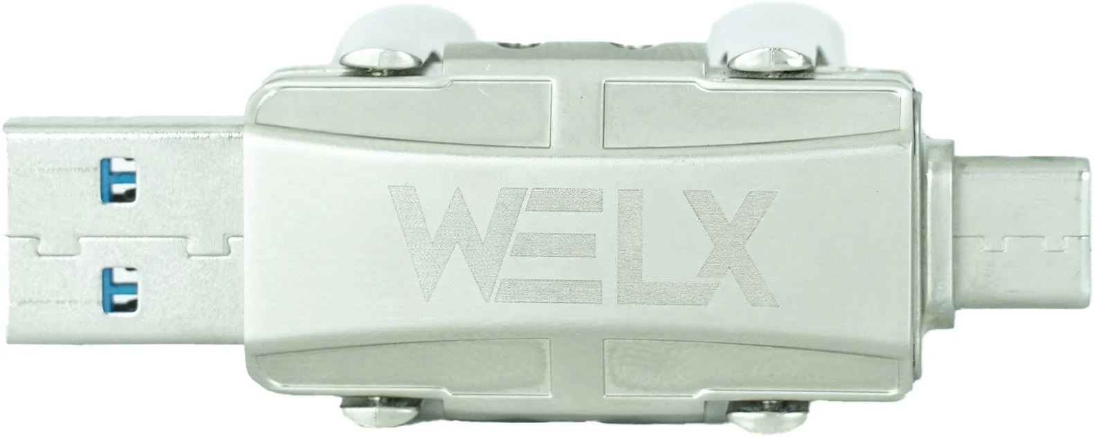 حافظه فلش بسیار سریع Welx 3.2 USB، ظرفیت 1 ترابایت، همگام سازی سریع، دو رابط (USB-C + USB-A)، سرعت خواندن و نوشتن 400 مگابایت بر ثانیه، خاکستری | WELX-UF1TB