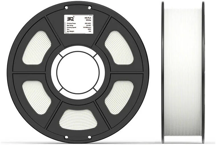 فیلامنت PLA HS برند BIQU، چاپ با سرعت 600mm/s، استحکام و سفتی برتر، عملکرد خنک کننده عالی، تجزیه پذیر، رول 1 کیلوگرمی، قطر 1.75 میلی متر، سفید | 1080000040