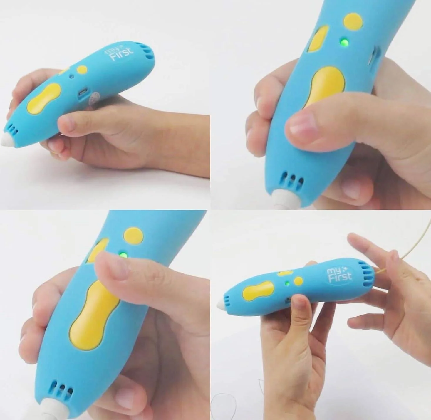 فیلامنت قلم سه بعدی myFirst، بسته 5 رنگ بزرگ (محصول اصلی داخلی) رنگ سرد / سفید آبی سبز آبی روشن سبز روشن