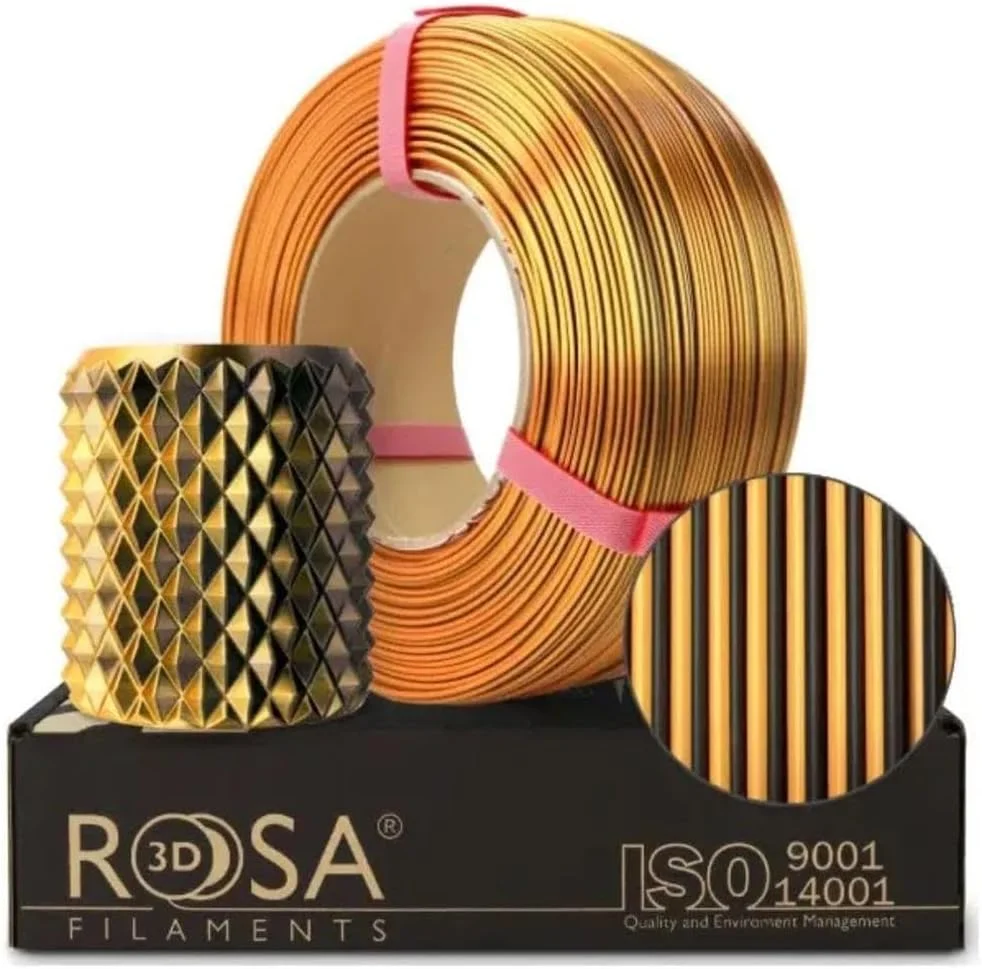 فیلامنت ابریشمی جادویی PLA سه بعدی صورتی 1.75 میلی‌متری برای پرینترهای سه بعدی، مواد چاپی، براق و زیست تخریب پذیر، فیلامنت پرینتر سه بعدی، مواد چاپ سه بعدی، مدل ببر عرفانی، پرینت 1 کیلوگرمی