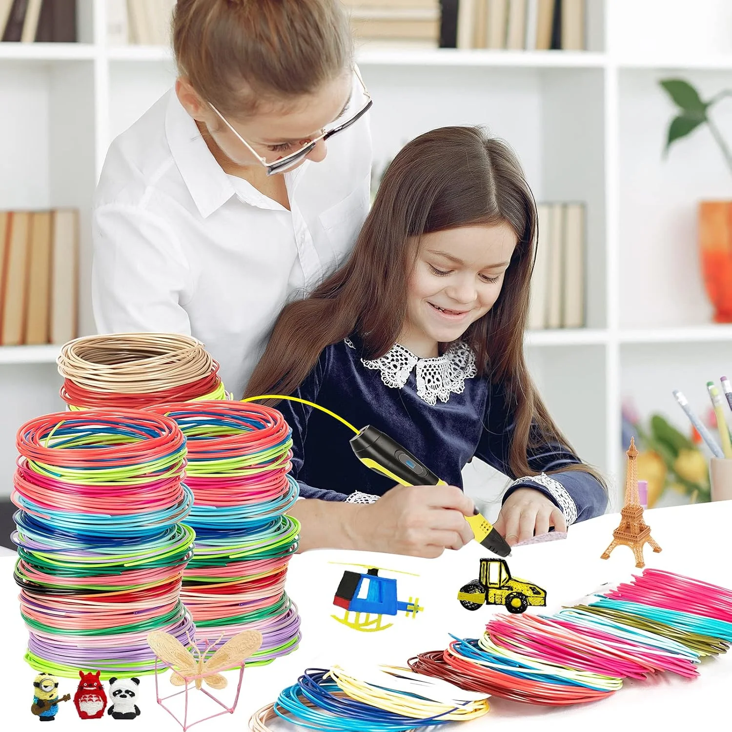 رشته فیلامنت قلم سه بعدی PLA با قطر 1.75 میلیمتر - 30 رنگ متنوع، 5 متر هر کدام، طول کل 100 متر - سازگار با اکثر قلمهای چاپ سه بعدی. غیر سمی رشته فیلامنت قلم سه بعدی PLA با قطر 1.75 میلیمتر - 30 رنگ متنوع، 5 متر هر کدام، طول کل 100 متر - سازگار با اکثر قلمهای چاپ سه بعدی. غیر سمی