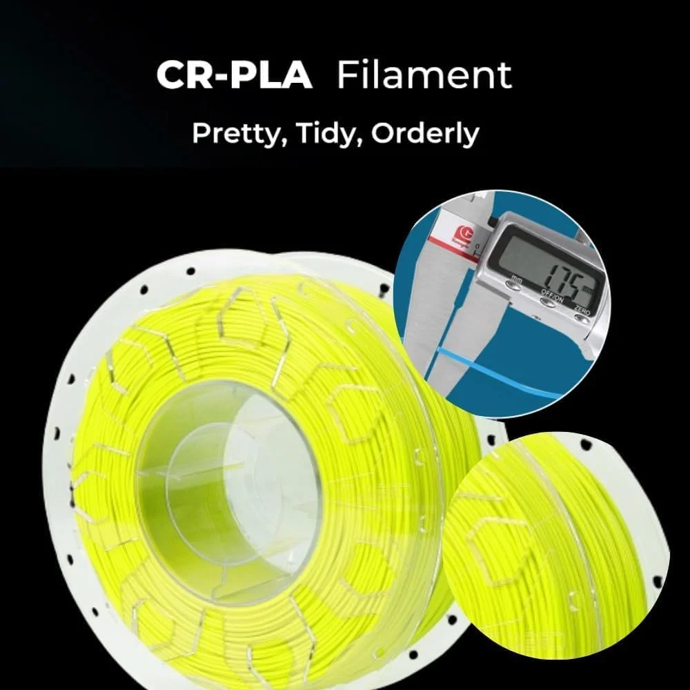 فیلامنت پرینت سه بعدی PLA پریمیوم 3idea CR با قطر 1.75 میلی متر (زرد فلورسنت)