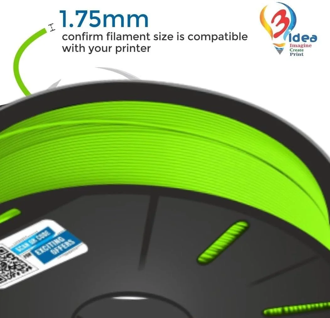 فیلامنت پرینت سه بعدی ABS تری آیدیا (سبز فلورسنت) | دمای چاپ - 220-230 درجه سانتیگراد | سرعت پر کردن - 30~90 میلی متر بر ثانیه | متریال پرینت سه بعدی