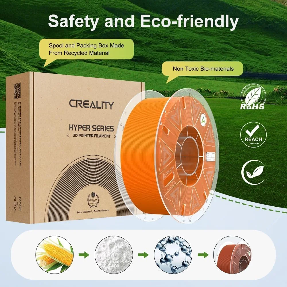 فیلامنت PLA هایپر رسمی Creality، فیلامنت پرینتر سه بعدی 1.75 میلی متر برای پرینت با سرعت بالا، دقت ابعادی +/- 0.02 میلی متر، 1 کیلوگرم/اسپول - نارنجی فیلامنت PLA هایپر رسمی Creality، فیلامنت پرینتر سه بعدی 1.75 میلی متر برای پرینت با سرعت بالا، دقت ابعادی +/- 0.02 میلی متر، 1 کیلوگرم/اسپول - نارنجی