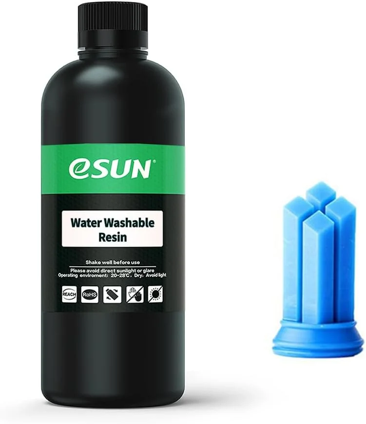 رزین قابل شستشو با آب eSUN LCD UV 405 نانومتر برای پرینترهای سه بعدی LCD، رزین سریع پرینتر سه بعدی، رزین فوتوپلیمری با پخت سریع UV، مواد چاپ سه بعدی مایع، 500 گرم آبی