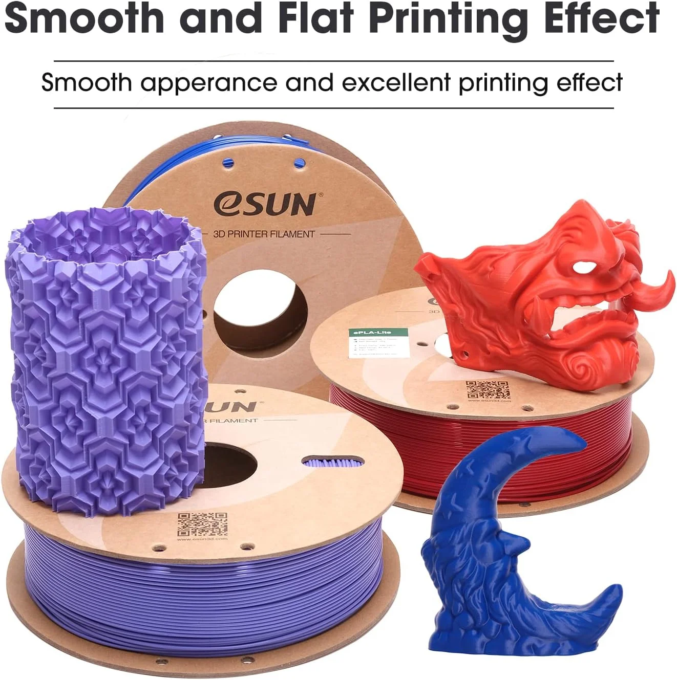 فیلامنت PLA ای‌سان 1.75mm، فیلامنت PLA ارتقا یافته پرینتر سه بعدی با چقرمگی بالا، دقت ابعادی +/- 0.03mm، اسپول مقوایی 1 کیلوگرمی (2.2 پوند) فیلامنت پرینت سه بعدی برای پرینترهای سه بعدی، قرمز آتش نشانی