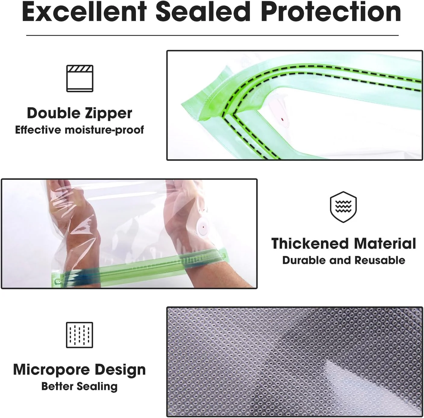 کیت نگهداری فیلامنت پرینت سه بعدی eSUN، کیسه های نگهداری وکیوم ضد گرد و غبار و مقاوم در برابر رطوبت برای خشک نگه داشتن فیلامنت، 10 کیسه وکیوم در هر کیت