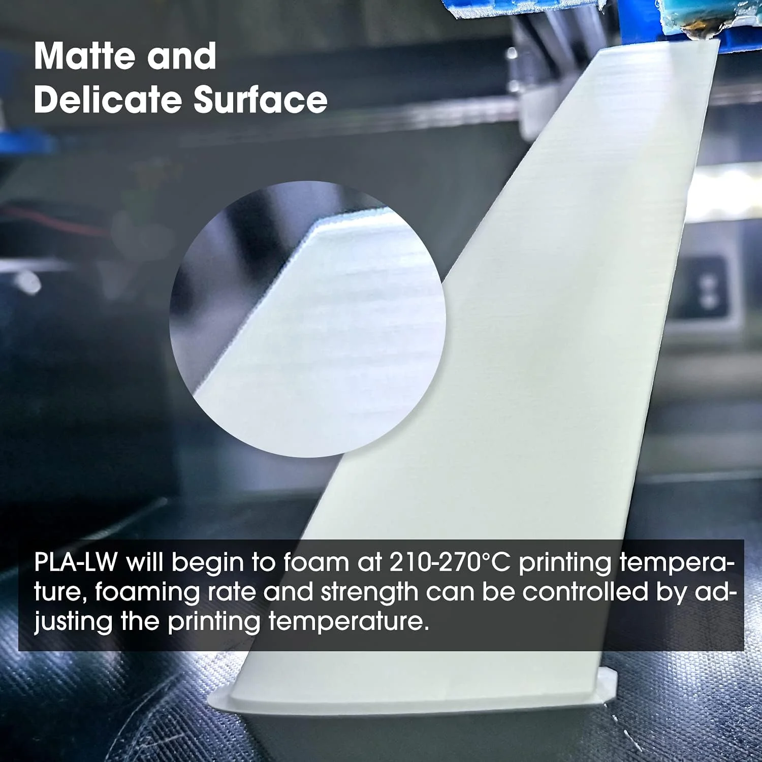 فیلامنت پرینتر سه بعدی eSUN PLA-LW PLA، 1.75mm، اسپول 1 کیلوگرمی، چسبندگی رنگ قوی و سبک وزن، فیلامنت PLA فومینگ برای پرینترهای سه بعدی، هواپیمای پرینت سه بعدی، طبیعی