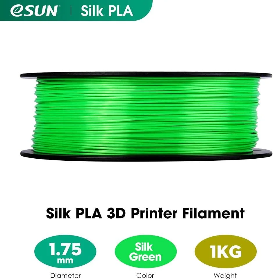 فیلامنت PLA ابریشمی eSUN، سبز، 1.55 کیلوگرم
