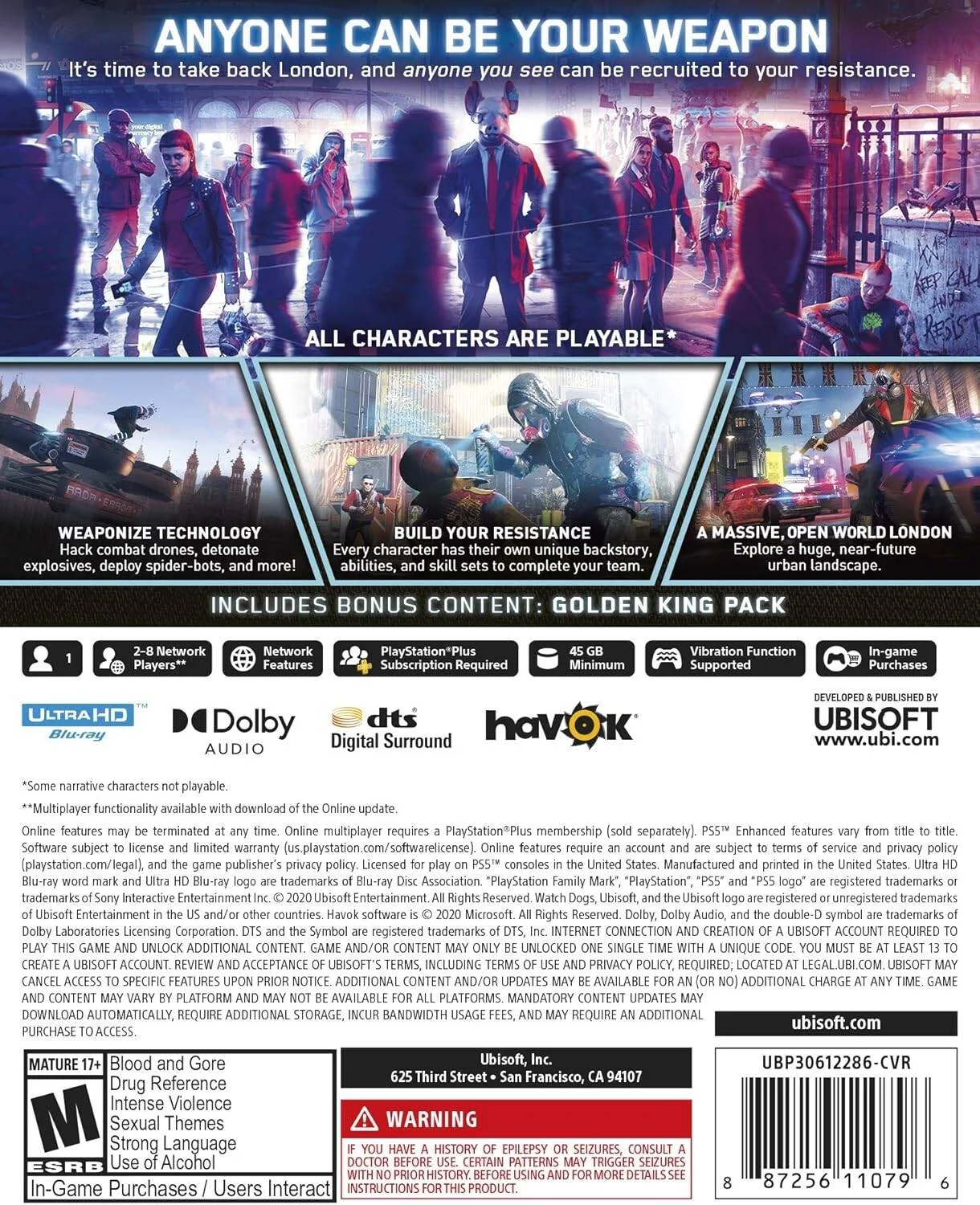 بازی Watch Dogs Legion نسخه استاندارد پلی استیشن 5 بازی Watch Dogs Legion نسخه استاندارد پلی استیشن 5