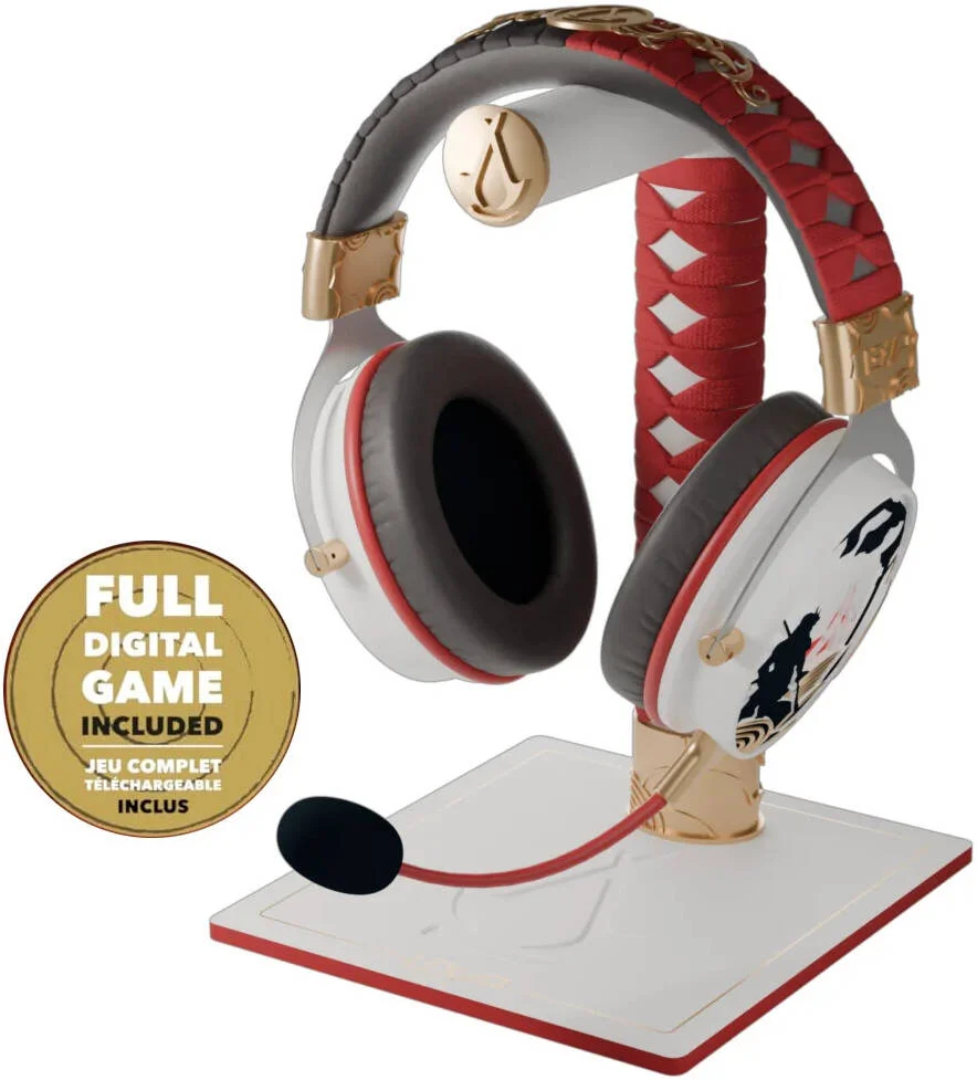 باندل منتور Lexip x Ubisoft Assassin's Creed Shadows، بازی PS5 + هدست بی‌سیم + پایه هدست، درایورهای 50 میلی‌متری، 2.4 گیگاهرتز، راحتی، عملکرد و طراحی انحصاری | باندل منتور