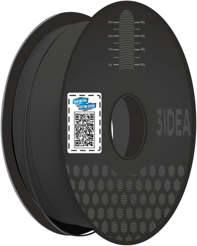 فیلامنت مشکی PLA 3Idea، قطر 1.75 میلی‌متر برای پرینتر سه بعدی، دقت ابعادی +/- 0.03 میلی‌متر (مشکی، 1 کیلوگرم)