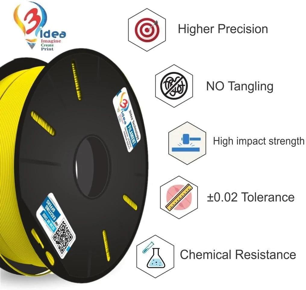 فیلامنت PETG زرد رنگ 3idea 3 Imagine Create Print
