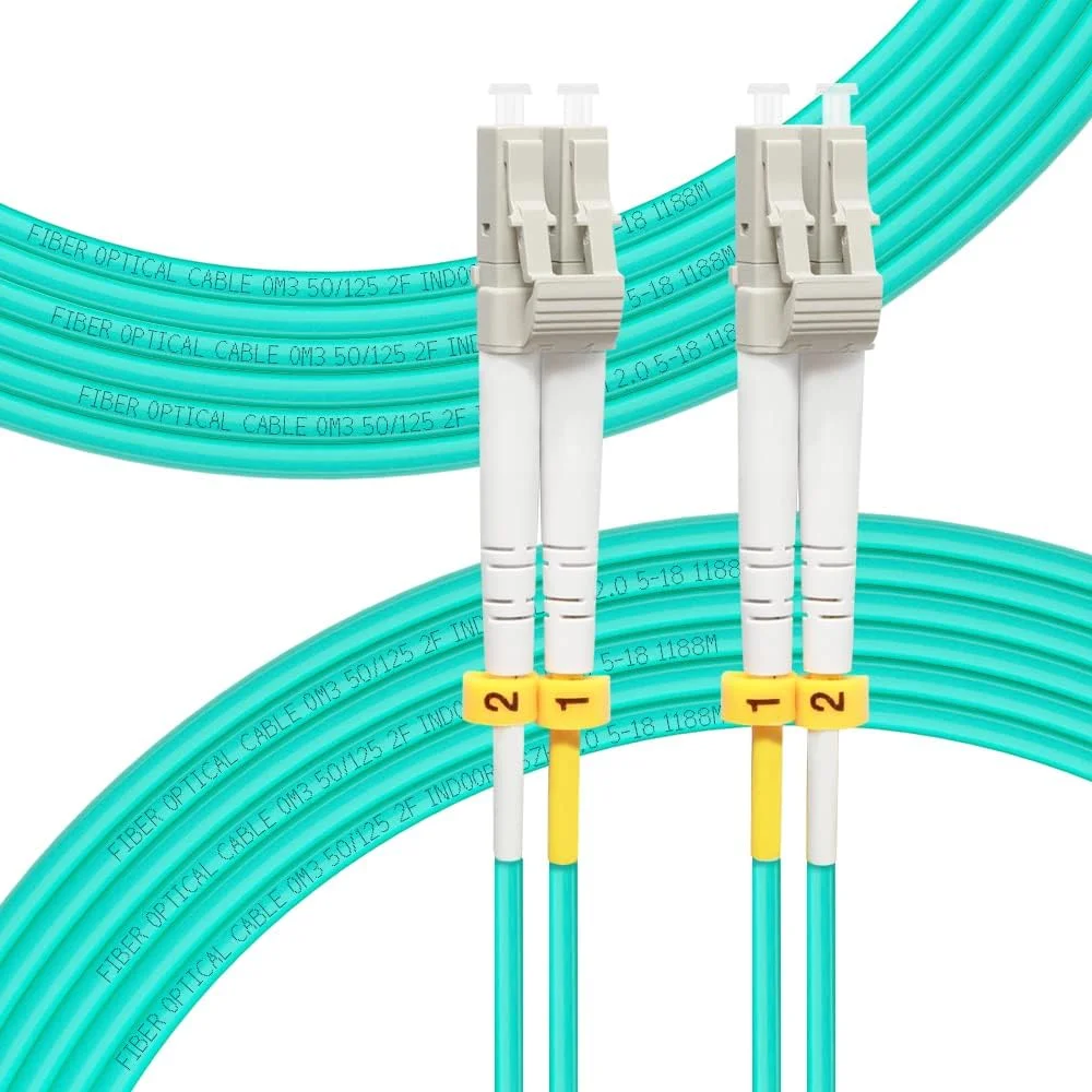 کابل فیبر نوری LC به LC مدل OM3 20 متری، 10GB Duplex LC-LC 50/125um Multimode Fiber Optic Cord LSZH-20Meter(66ft)