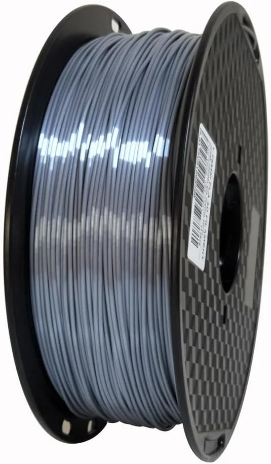 فیلامنت پرینتر سه بعدی PLA ابریشمی نقره ای CC3D، قطر 1.75 میلی متر، 1 کیلوگرم، 2.2 پوند، متریال پرینت سه بعدی، براق، ابریشمی، متالیک، رنگ نقره ای