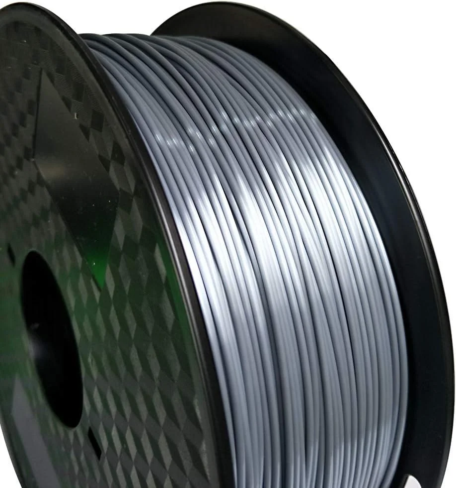 فیلامنت پرینتر سه بعدی PLA ابریشمی نقره ای CC3D، قطر 1.75 میلی متر، 1 کیلوگرم، 2.2 پوند، متریال پرینت سه بعدی، براق، ابریشمی، متالیک، رنگ نقره ای