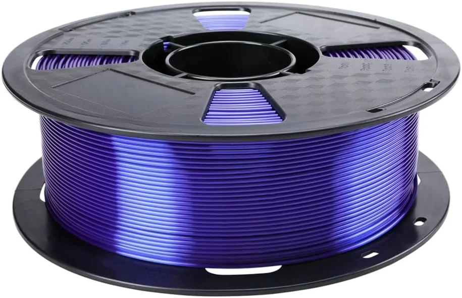فیلامنت PLA ابریشمی آبی رویال CC3D، فیلامنت چاپ سه بعدی 1.75 میلی متری، 1 کیلوگرم، قرقره 2.2 پوندی، براق، فلزی آبی، مواد پرینتر سه بعدی PLA ابریشمی