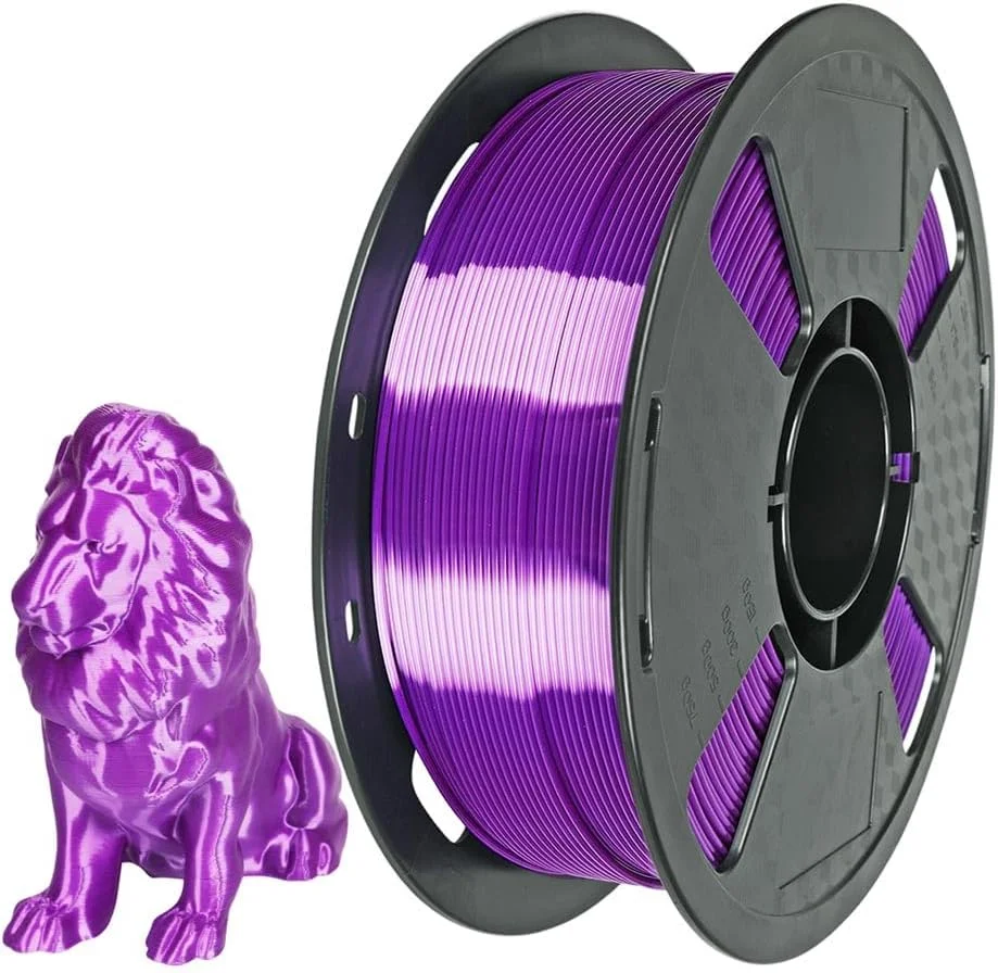 فیلامنت PLA ابریشمی انگوری بنفش CC3D، ۱.۷۵ میلی‌متر، ۱ کیلوگرم، مواد چاپ سه‌بعدی، رنگ انگوری ابریشمی، بنفش متالیک براق، فیلامنت پرینتر سه‌بعدی FDM، رنگ بنفش انگوری